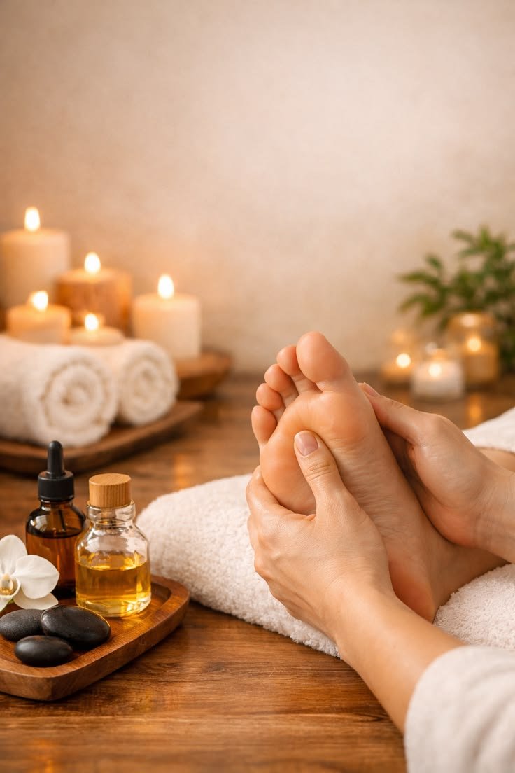 Foot reflexology massage